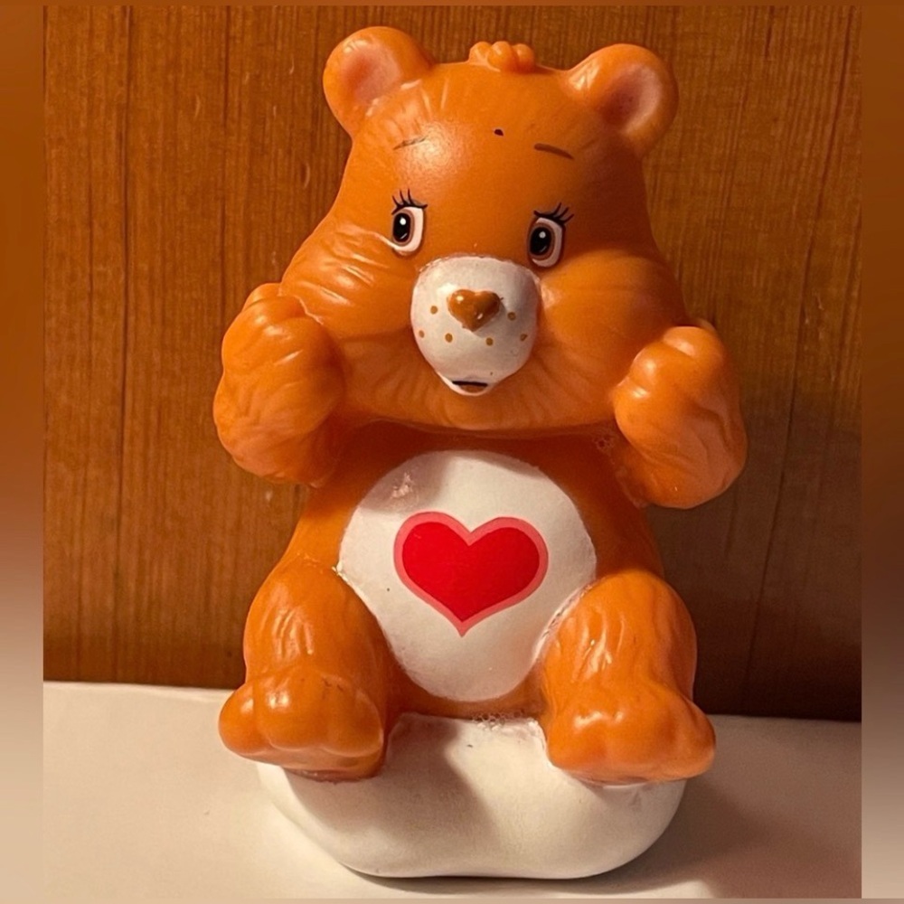 Care Bears Pencil Topper Vtg 1980s PVC Plastic Tenderheart bear cake topper toy